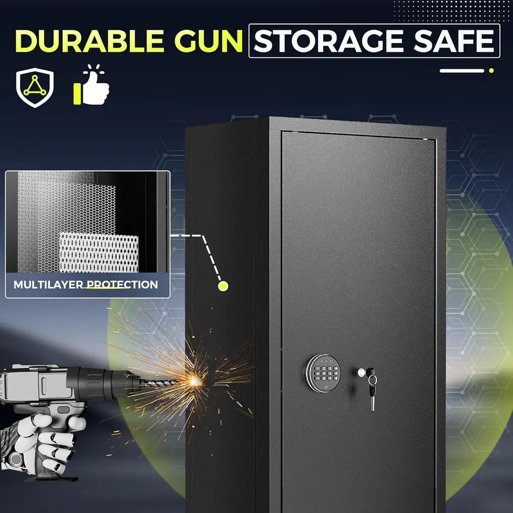 Home Security Gun - Secure Firearm Safe 10-15 Capacity Quick