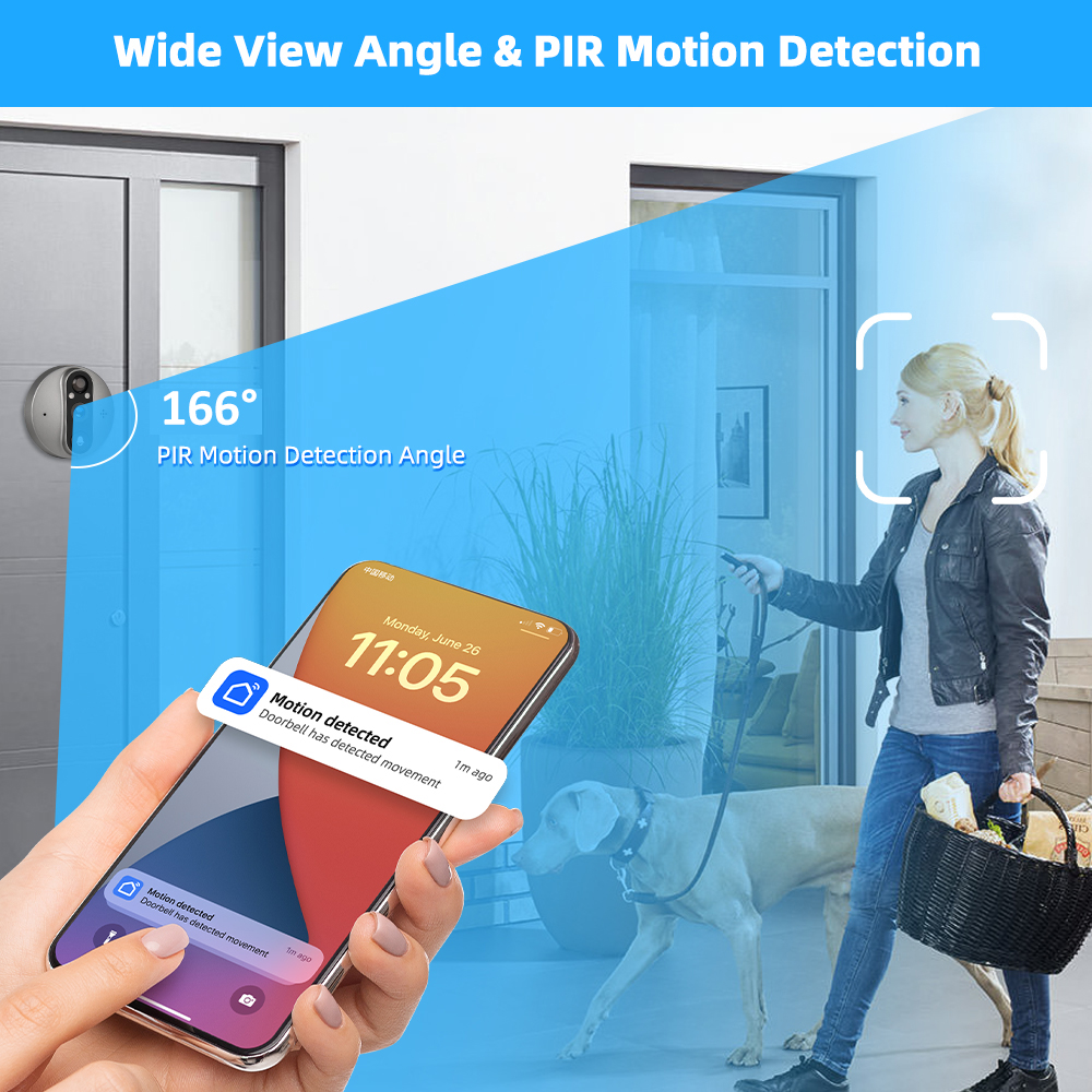 3MP WiFi Smart Tuya Peephole 5 - Home Security Premium avaliação e preço