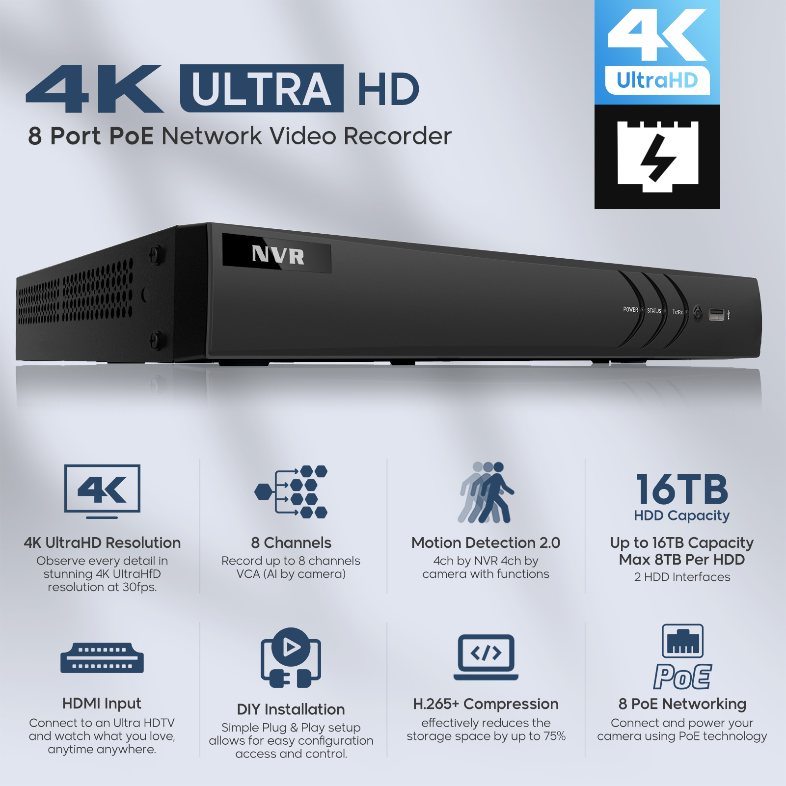 8CH Network Video Recorder for - Home Security Hikvision avaliação e preço