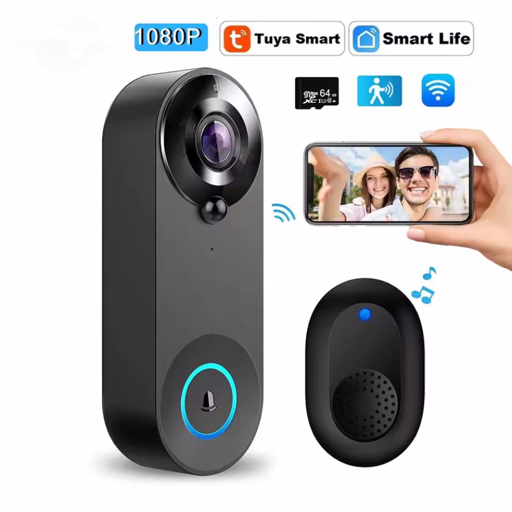 Tuya 1080P Wireless WIFI Doorb - Home Security Premium avaliação e preço