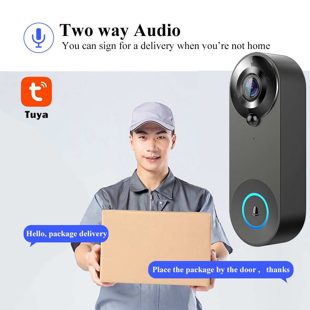 Tuya 1080P Wireless WIFI Doorb - Home Security Premium avaliação e preço