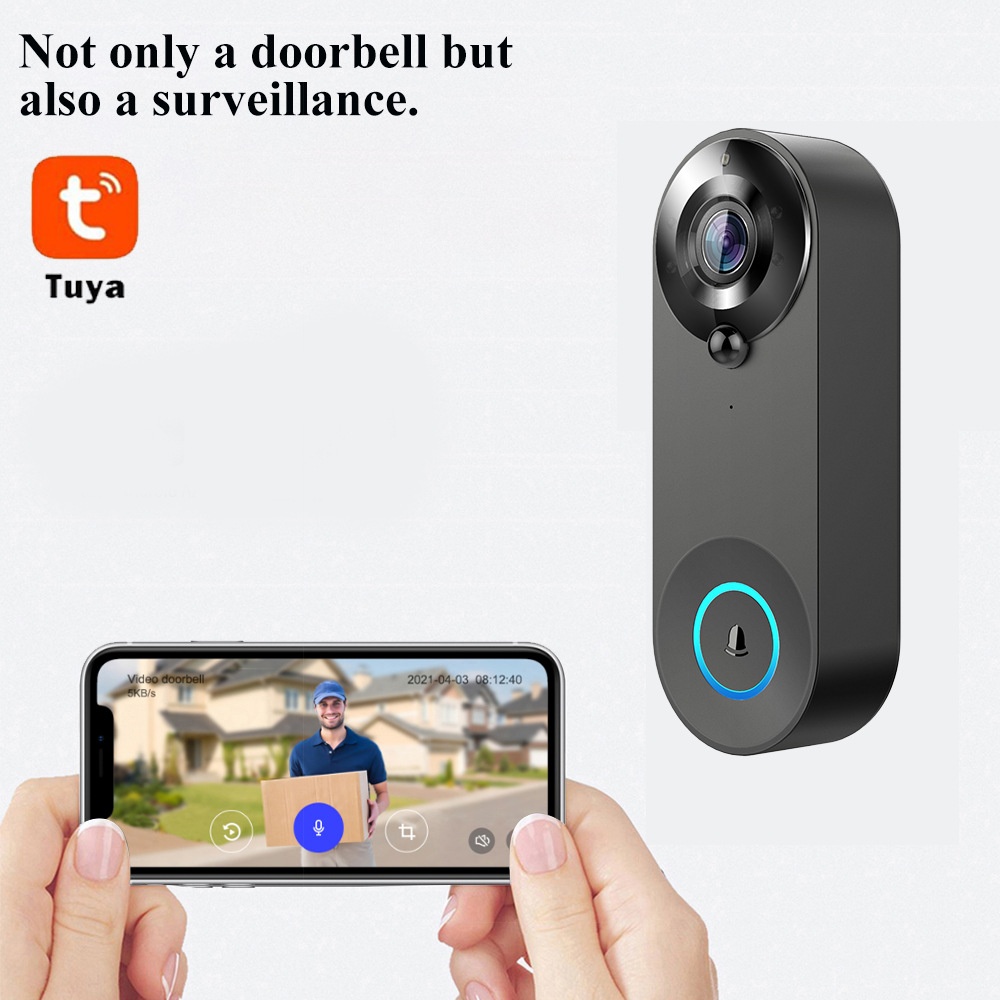 Tuya 1080P Wireless WIFI Doorb - Home Security Premium avaliação e preço