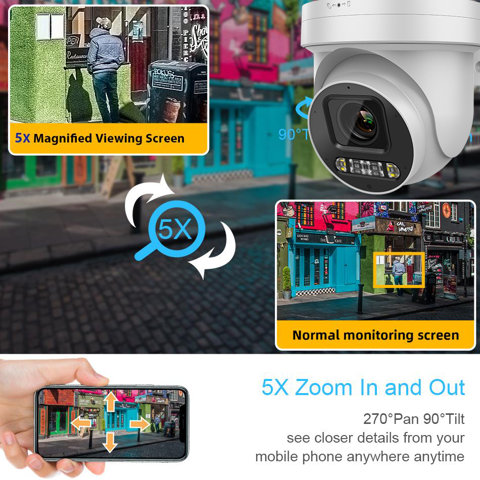 8MP ColorVu PTZ IP Camera 5X Z - Home Security Hikvision avaliação e preço