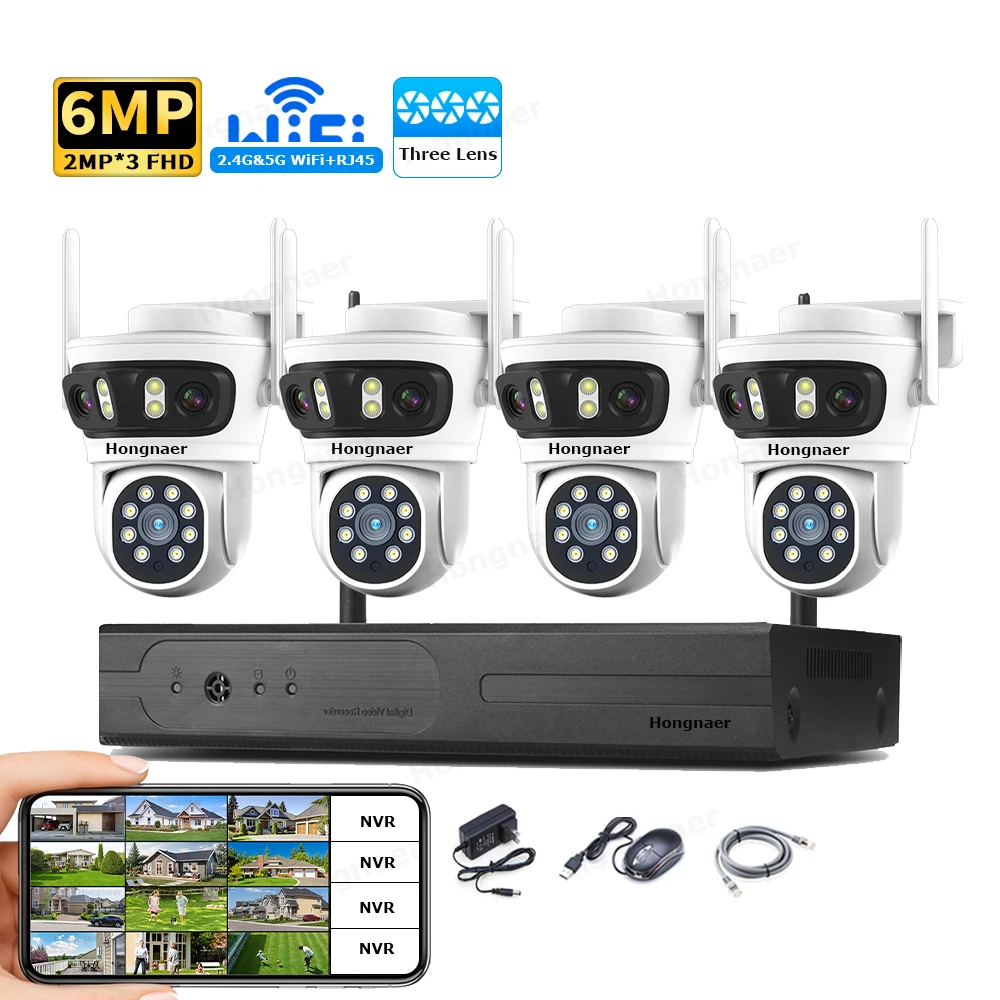 2026 Hongnaer 6MP 4CH 3 Lens 2 - Home Security With Cameras avaliação e preço