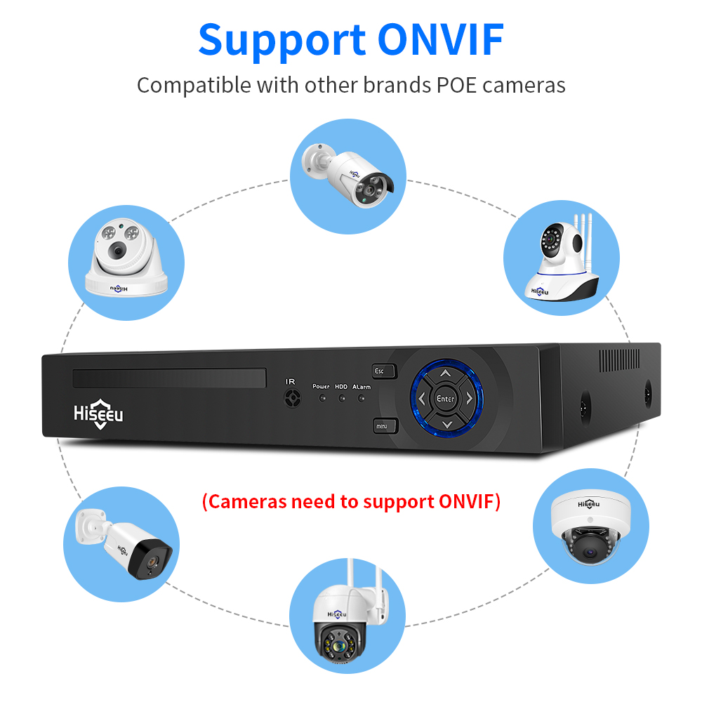 Hiseeu 4CH 10CH 16CH 4K 8MP 5M - Home Security With Cameras avaliação e preço