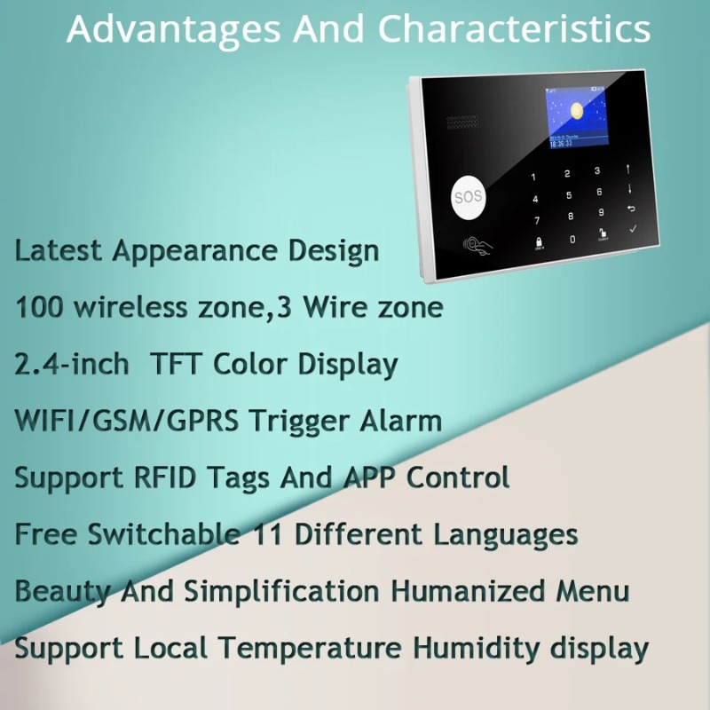 W7B Wireless Wired Alarm Syste - Home Security Zones avaliação e preço
