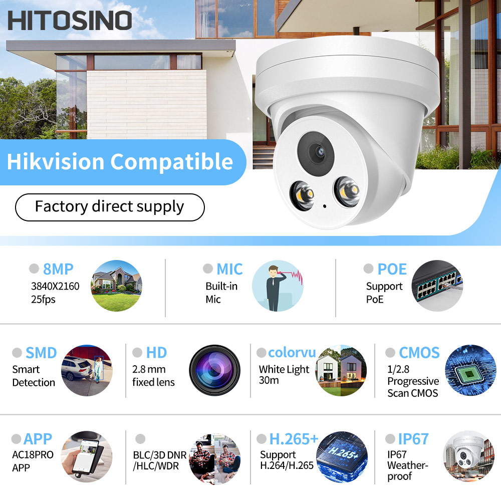 Hikvision Compatible 8MP 4K IP - Home Security Hikvision avaliação e preço