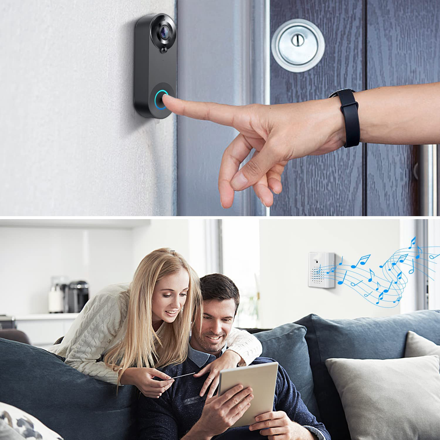 5G 2.4G WiFi Video Doorbell 10 - Home Security Premium avaliação e preço